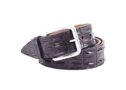 Crocodille Leather Belt - Black
