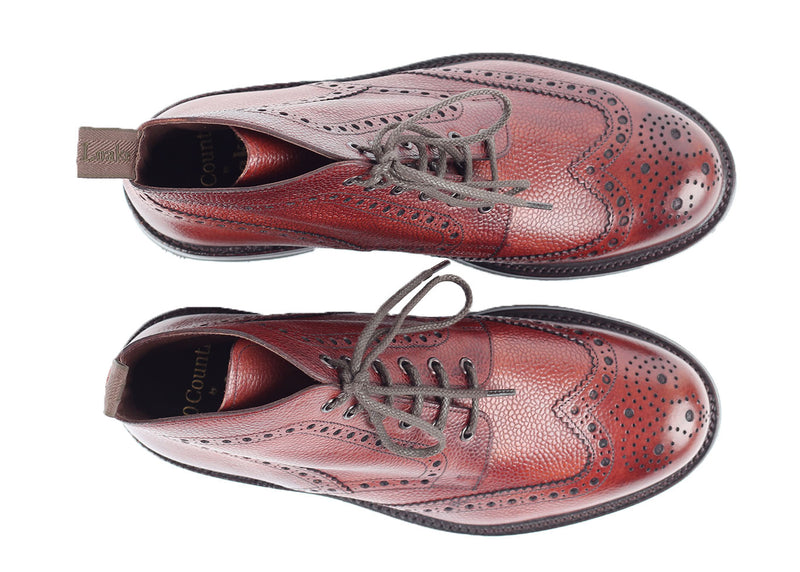Bedale Oxblood Grain - Calf Brogue Boot