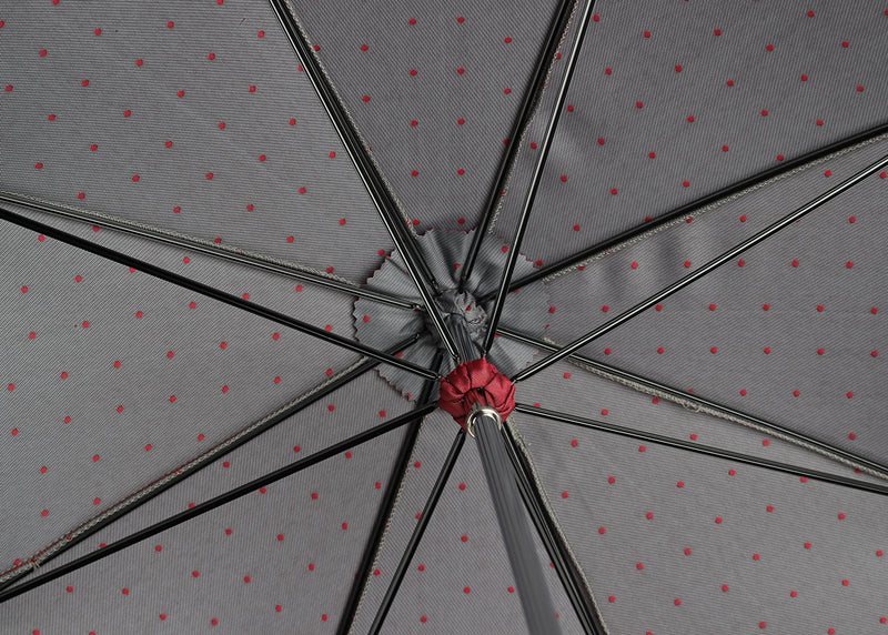 Malacca Fit-Up Umbrella - Burgundy & Grey