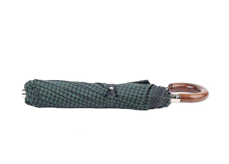 Dark Canadian Maple Folding Umbrella 63cm - Navy & Green