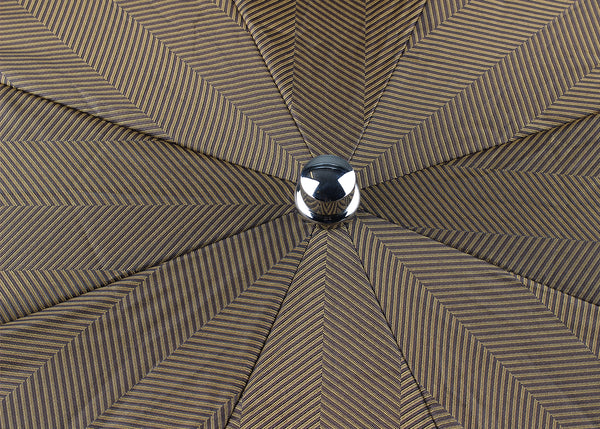 Dark Canadian Maple Folding Umbrella  - Brown & Mustard