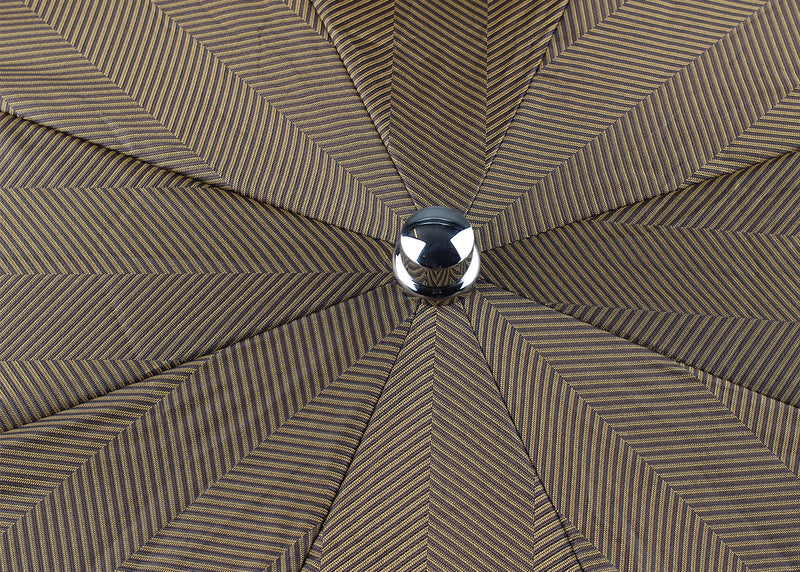 Dark Canadian Maple Folding Umbrella  - Brown & Mustard