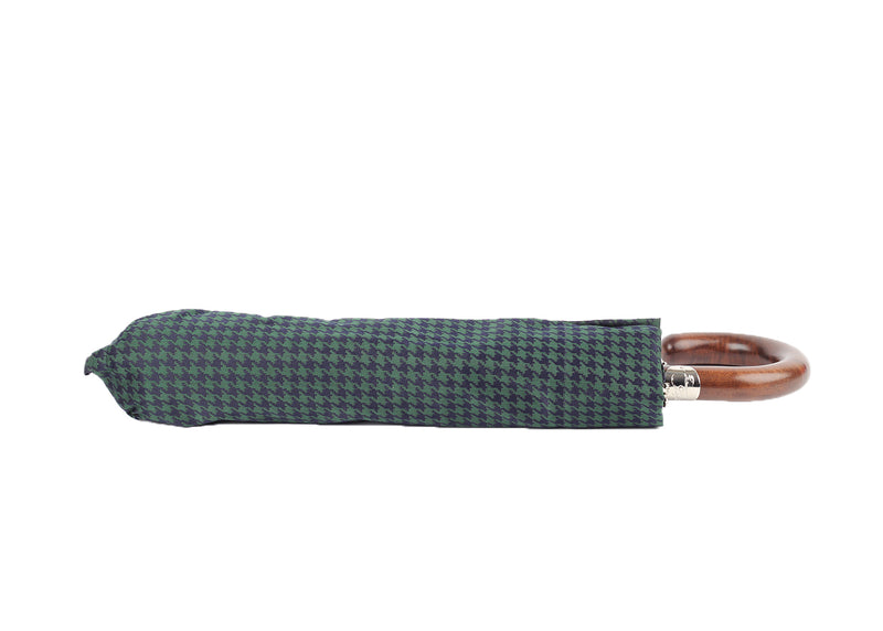 Dark Canadian Maple Folding Umbrella 63cm - Navy & Green