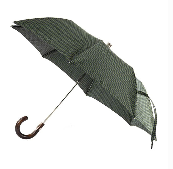 Dark Canadian Maple Folding Umbrella 63cm - Navy & Green