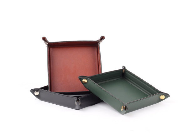 Leather tray - Brown