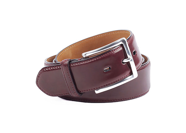 Cordovan Leather Belt - Burgundy