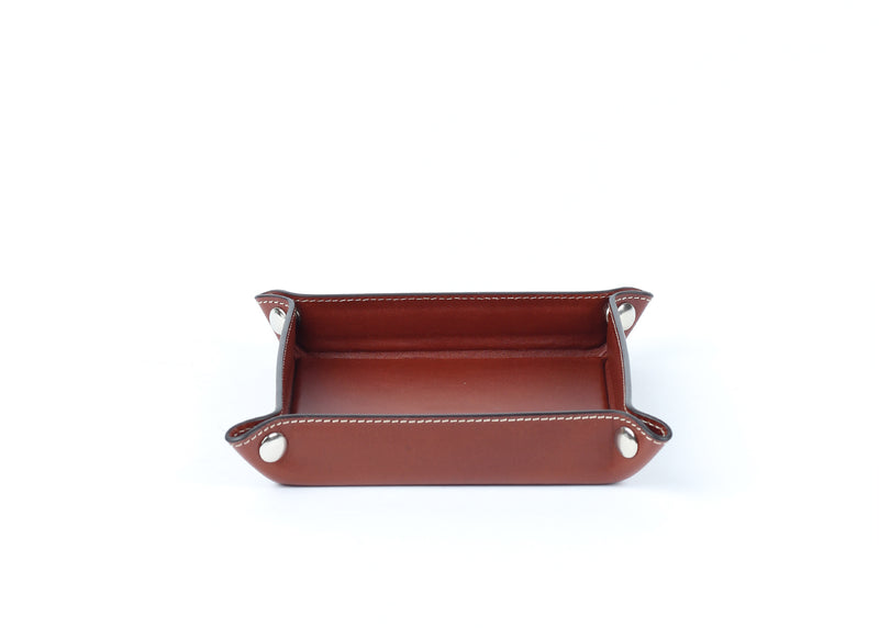 Leather tray - Brown