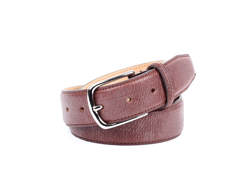 Hatch grain Russian calf leather belts - Brown